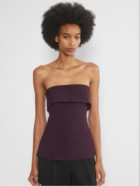 ARITZIA BABATON Figureknit Eyecatcher Strapless Top in Deep Plum Size 6